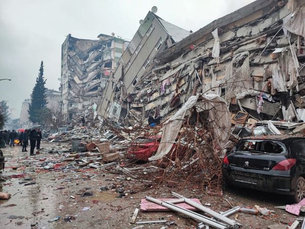 collapsed buildings Turkey