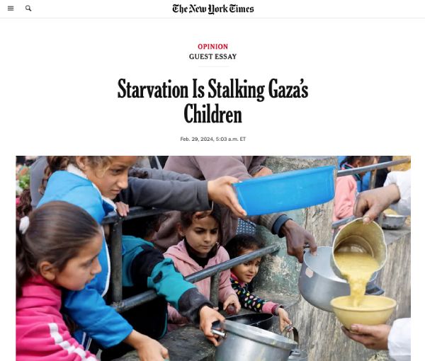 Gaza starvation NYT 1