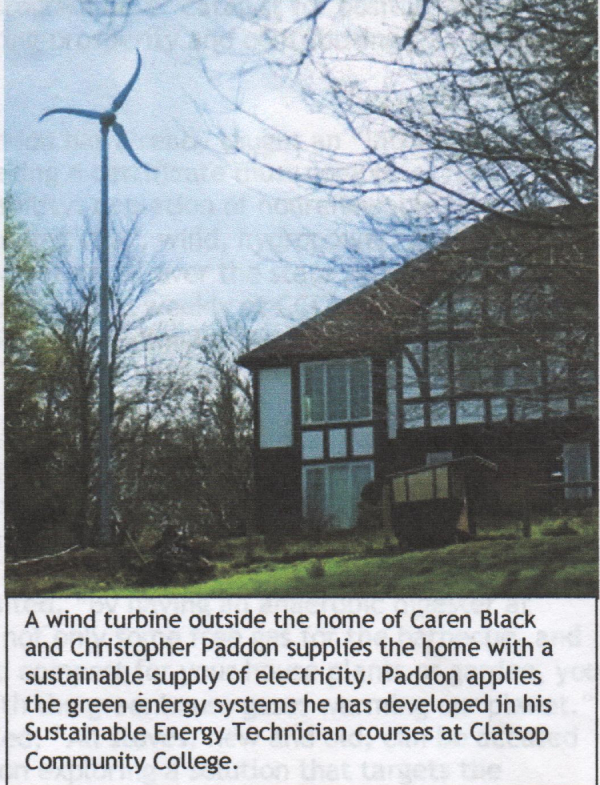 house and wind turbine