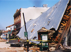 collapsed buildings