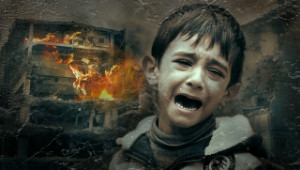 War child victum crying