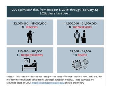CDC flu statistics Oct 1 Feb22 2019