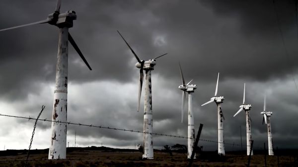 delapidated wind turbines