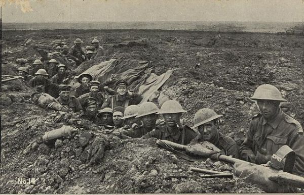 Australian troops in the advance trenches, ca. 1917