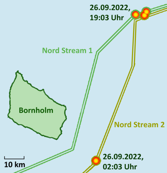 Nord Stream sabotage map