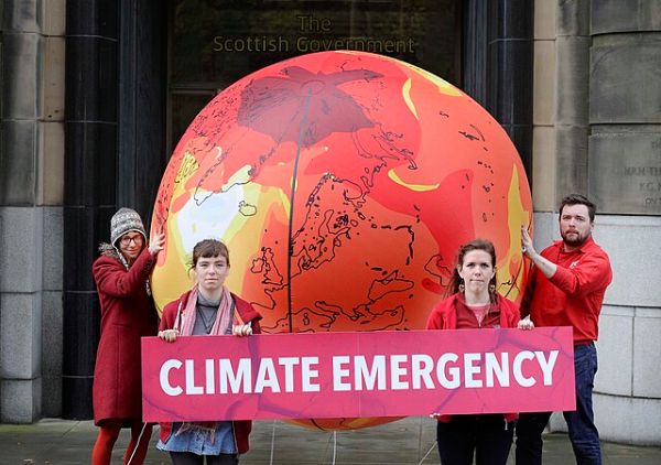 Climate Emergency protest banner