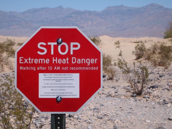 Heat danger sign