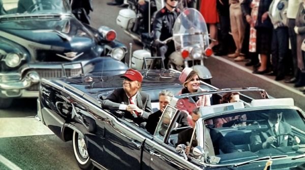 Trump riding in JFK's limousine