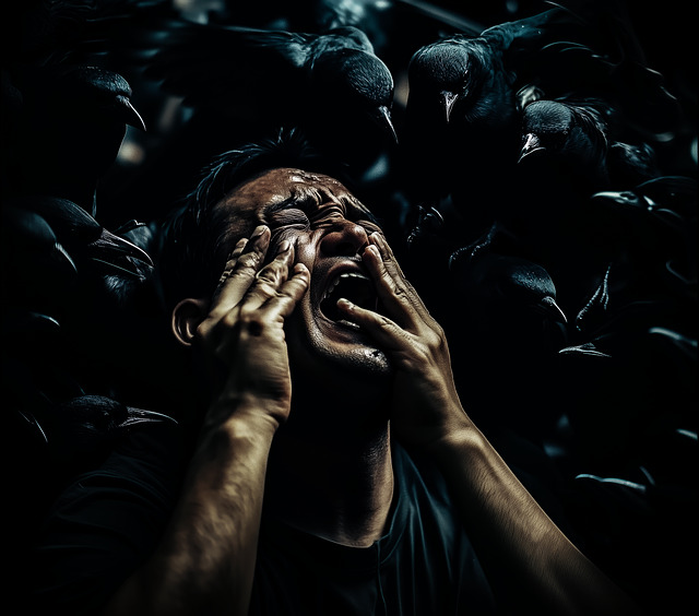 man, ravens, insanity