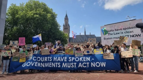 Environmental activists in the Hague, Netherlands