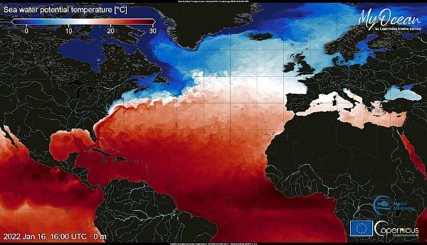 ocean warming map