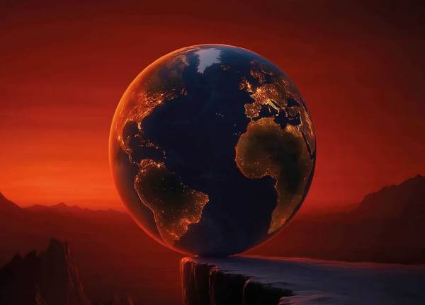 Earth on a cliff