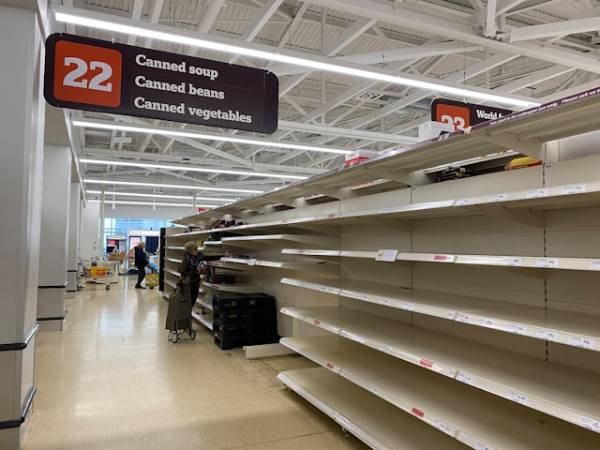 empty grocery shelves