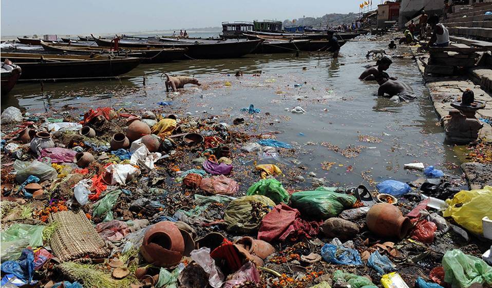 polluted Ganges river
