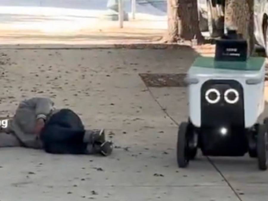 Meditations On A Delivery Robot Steering To Avoid A Homeless Man On The Sidewalk